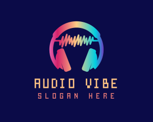 Soundwave - Modern Colorful Headset logo design
