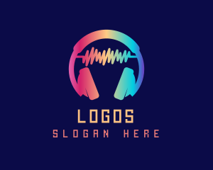 Disco - Modern Colorful Headset logo design