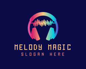 Song - Modern Colorful Headset logo design