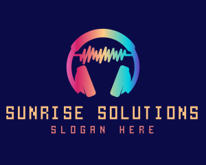 Modern Colorful Headset logo design