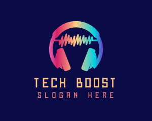 Modern Colorful Headset logo design