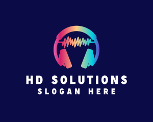 Modern Colorful Headset logo design