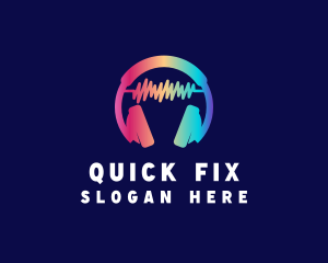 Modern Colorful Headset logo design