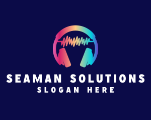 Modern Colorful Headset logo design