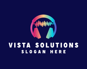 Modern Colorful Headset logo design