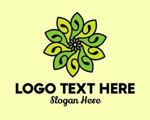 Sustainable - Organic Bright Green Flower logo design