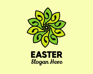 Organic Bright Green Flower Logo