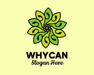 Organic Bright Green Flower Logo