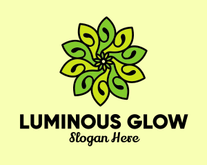 Bright - Organic Bright Green Flower logo design