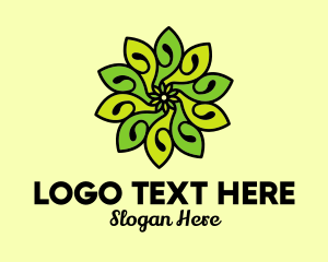 Bright - Organic Bright Green Flower logo design