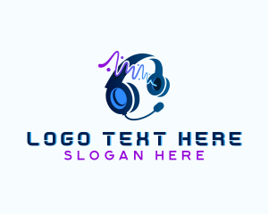 Recording - Audio Sound Headset logo design