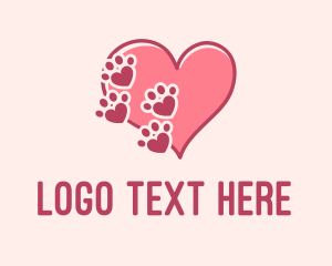 Dog - Lovely Animal Pawprint logo design