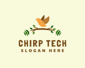 Chirp - Bird Nest Dumbbell logo design