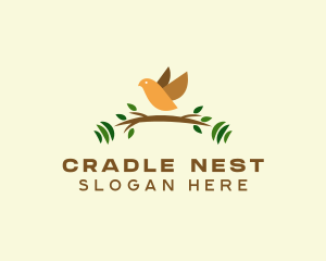 Bird Nest Dumbbell logo design