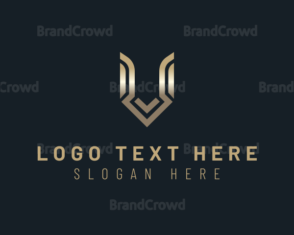 Metallic Gradient Arrow Letter V Logo