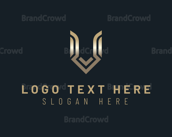 Metallic Gradient Arrow Letter V Logo