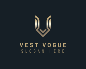 Metallic Gradient Arrow Letter V logo design