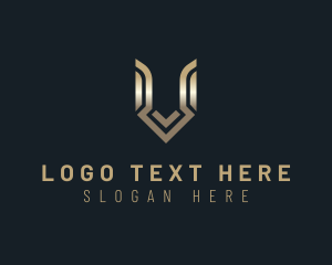 Insurance - Metallic Gradient Arrow Letter V logo design