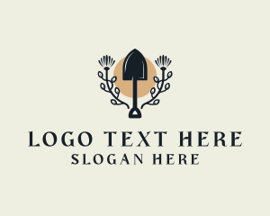 Farmer - Shovel Flower Farm logo design