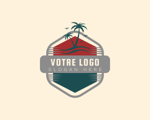 Surf - Palm Tree Island logo design
