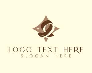 Negative Space - Elegant Script Letter Q logo design
