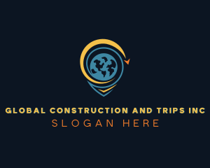 Globe Location Pin Logo