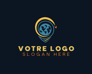 Globe Location Pin Logo