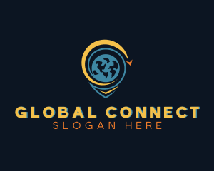 Globe - Globe Location Pin logo design