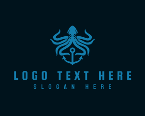 Sea Creature - Kraken Sea Anchor logo design