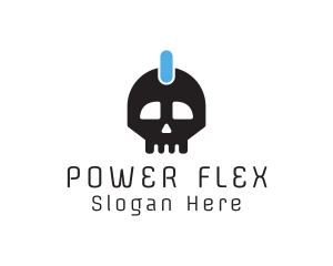 Power Button Skull logo design