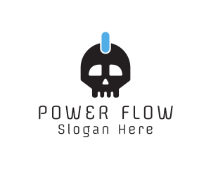 Power Button Skull logo design