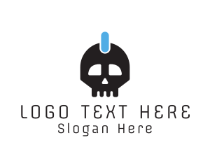 Skeleton - Power Button Skull logo design