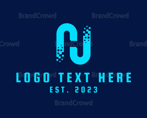 Digital Pixel Letter H Logo