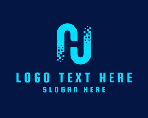 Digital Pixel Letter H Logo