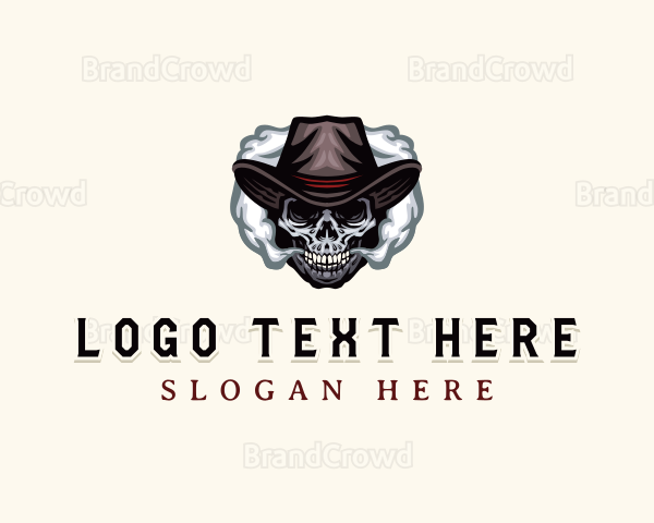 Skull Hat Smoking Logo