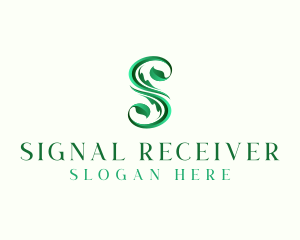 Natural Leaf Plant Letter S logo design