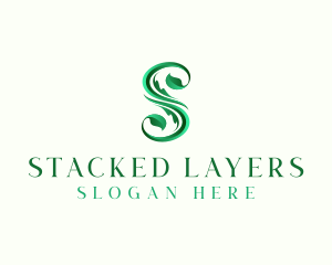 Natural Leaf Plant Letter S logo design