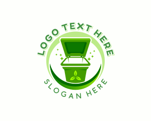 Recycling Bin - Garbage Waste Disposal logo design