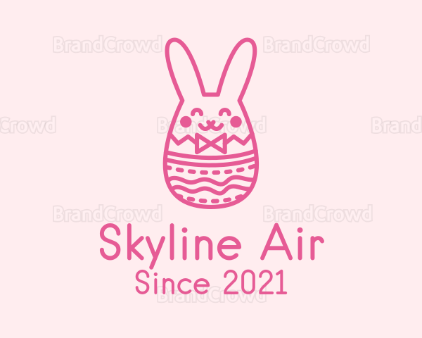 Pink Easter Egg Bunny Logo