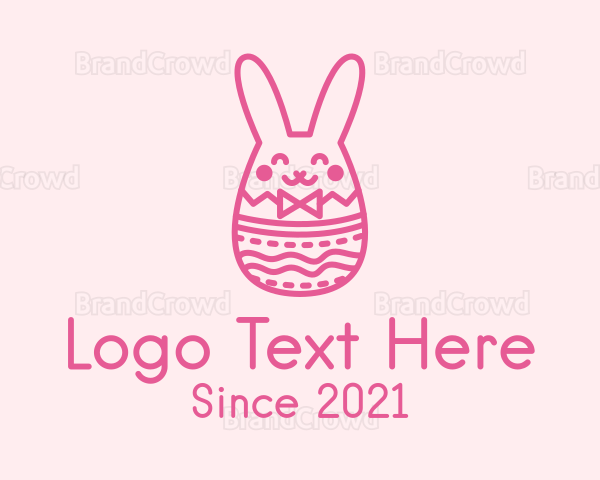 Pink Easter Egg Bunny Logo