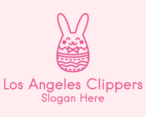 Pink Easter Egg Bunny  Logo