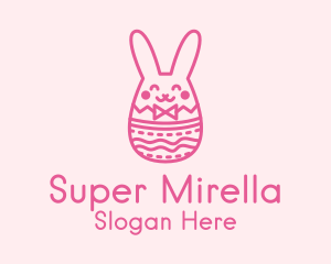 Pink Easter Egg Bunny  Logo