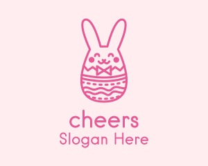 Pink Easter Egg Bunny  Logo