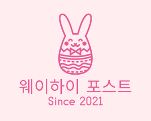 Pink Easter Egg Bunny  logo design