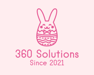 Pink Easter Egg Bunny  logo design