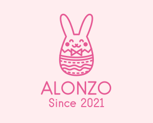 Pink Easter Egg Bunny  logo design