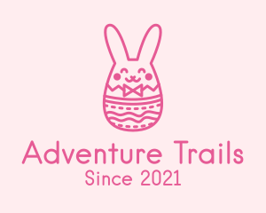 Pink Easter Egg Bunny  logo design