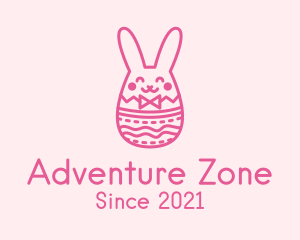 Pink Easter Egg Bunny  logo design