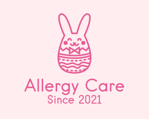 Pink Easter Egg Bunny  logo design