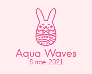 Pink Easter Egg Bunny  logo design